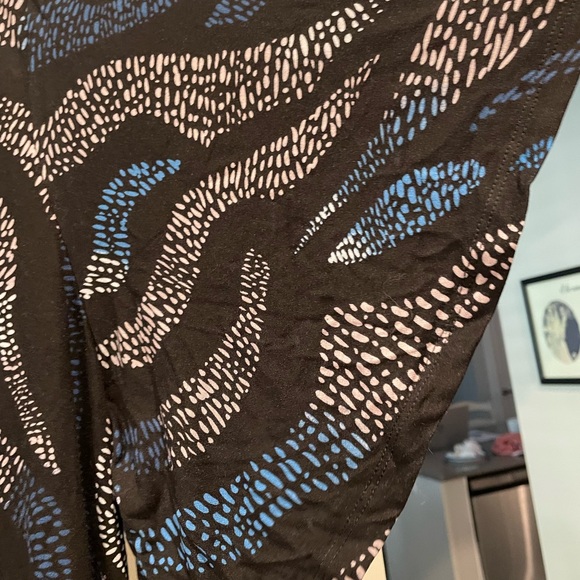 Avenue Black and Blue Patterned Blouse - Picture 3 of 5